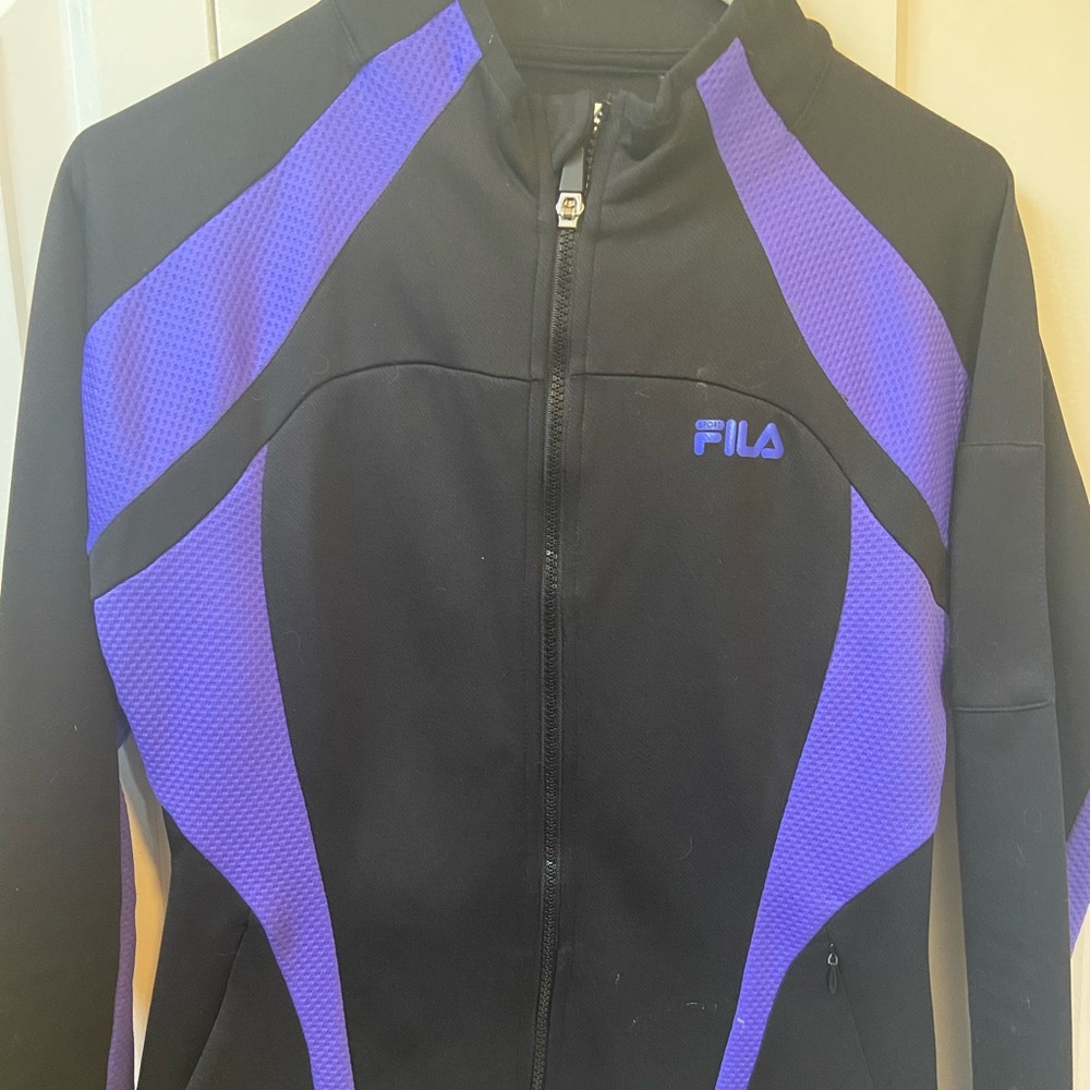 Black & Purple Fila womens sweatshirt